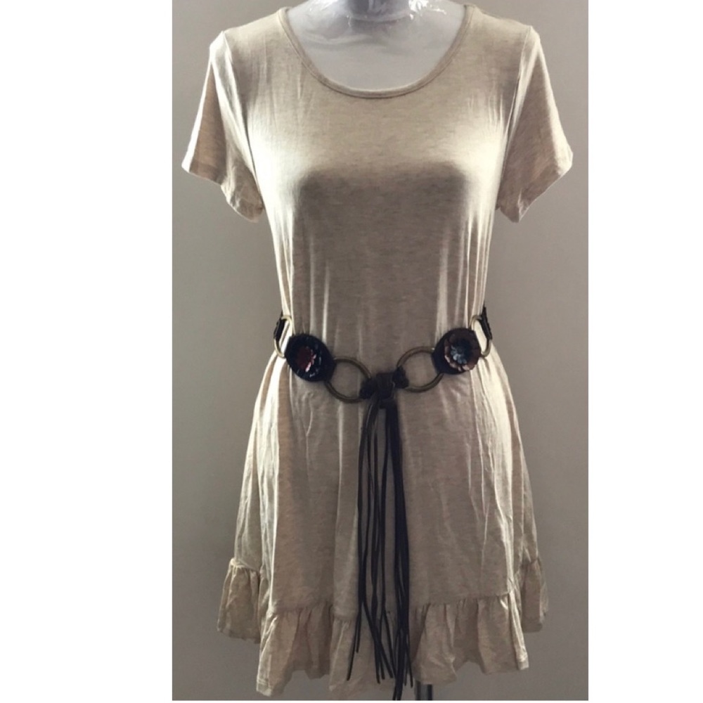 Last one! Ruffle Hem Pockets Sheath Dress Size M - Picture 3 of 8